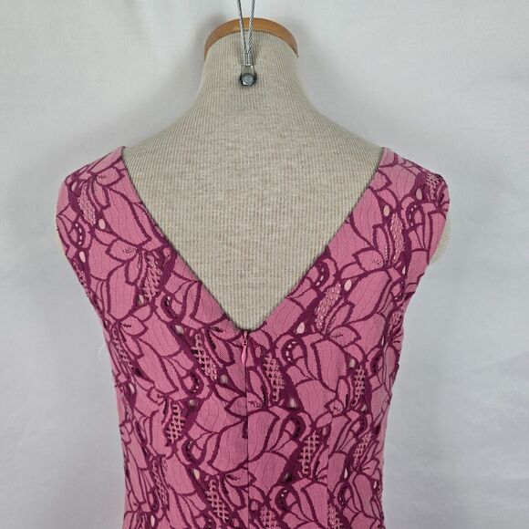 PIT Amsterdam Dress Women's 4 Pink Embroidered Sleeveless Mini Back Zipper NWT - Picture 4 of 14